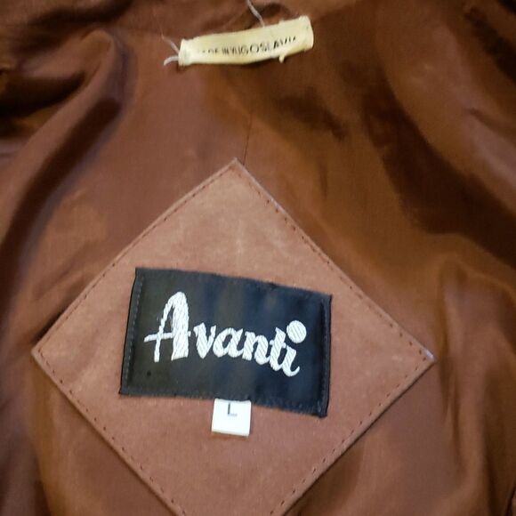 𝅺Vintage Avanti Genuine Pig Suede Pig Nappa Brown Jacket Size Large Brown Lined - Picture 3 of 9